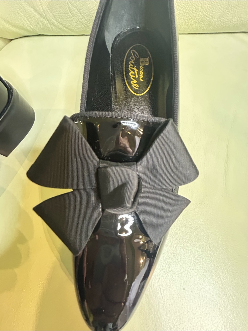Browns couture Black Patent Bow Block Heel Loafers - Picture 6 of 7